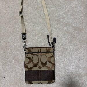 Coach Brown and Tan Crossbody Bag